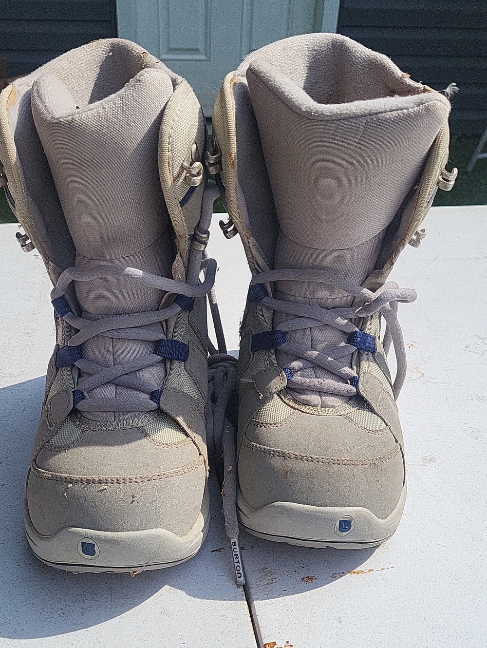 Burton Women's Light Gray and Blue Winter Snowboard Boots